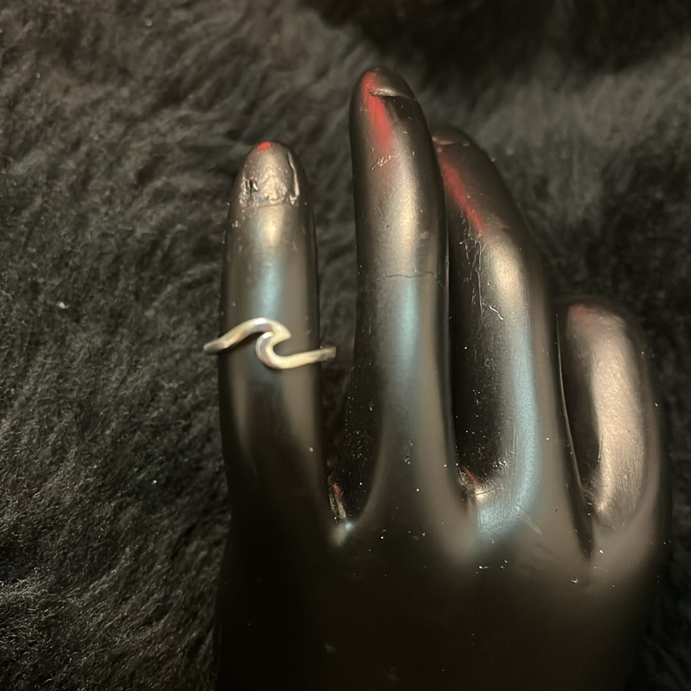Sterling Silver Wave Adjustable Ring - image 7